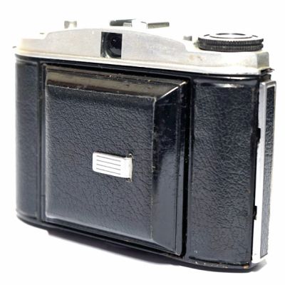 Máquina fotográfica analógica vintage de fole 6x4.5 de fole Houghton-Butcher Ensign Selfix 16-20 (1950)