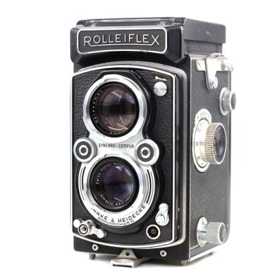  Máquina fotográfica analógica médio formato 6x6 TLR Rollei Rolleiflex 3.5B type K4B (1954-56)